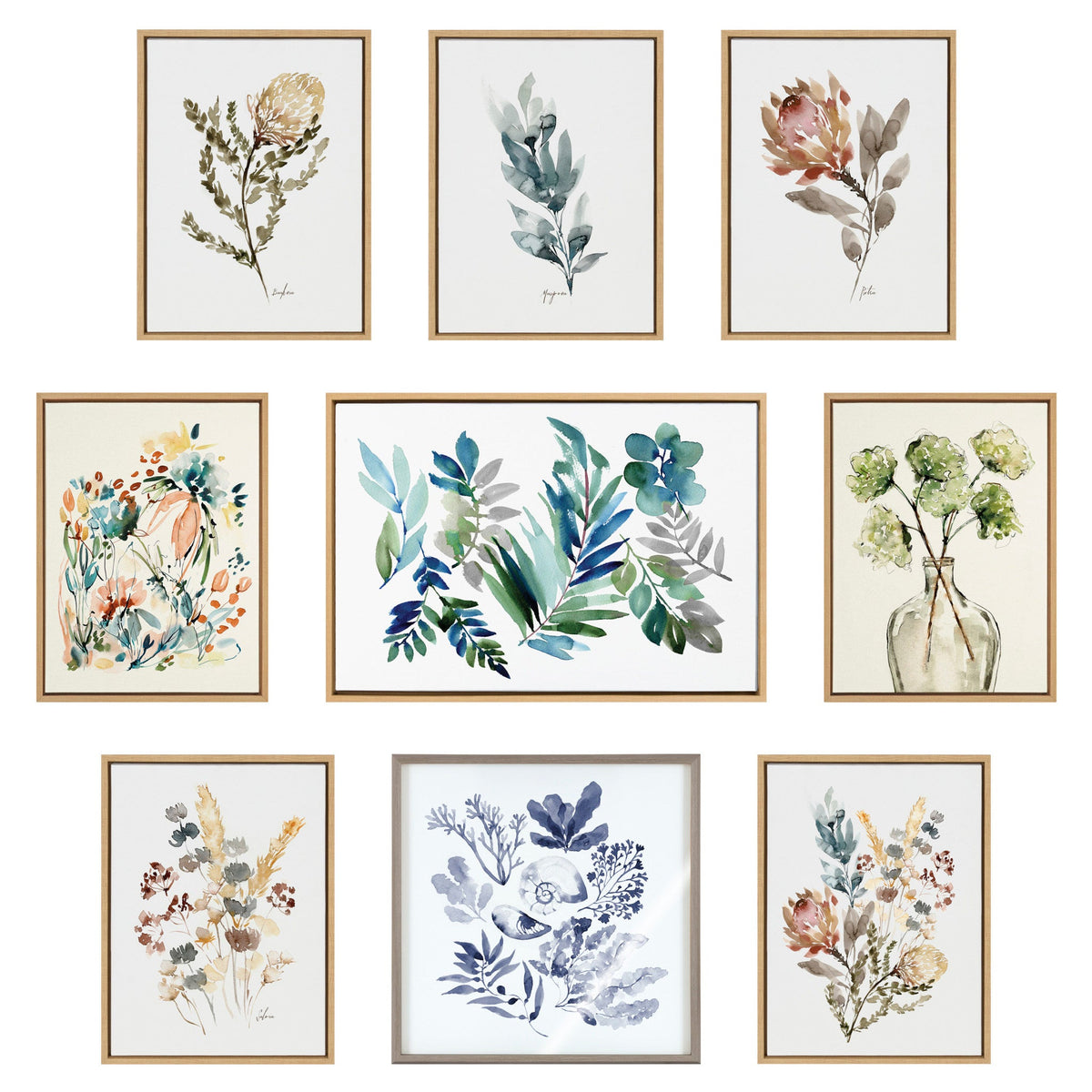 Sylvie Botanical Soft Yellow Framed Canvas by Sara Berrenson