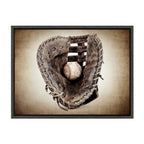 Sylvie Vintage Baseball Glove Framed Canvas By Shawn St. Peter