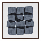 Sylvie Navy Block Abstract Framed Canvas by Amy Lighthall