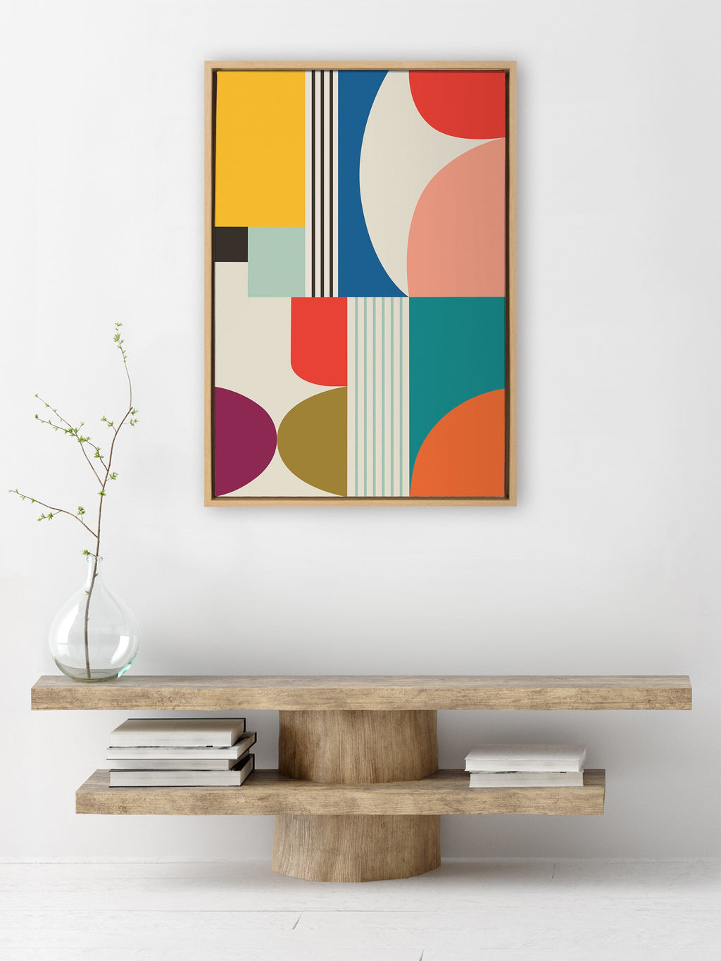 Sylvie Mid Century Modern Pattern Framed Canvas by Rachel Lee of My Dream Wall