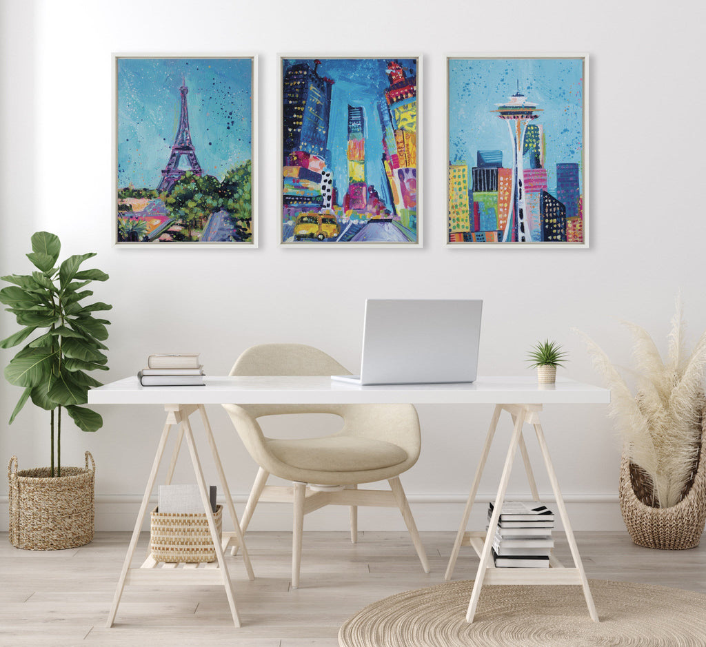 Sylvie Seattle Space Needle Framed Canvas by Rachel Christopoulos