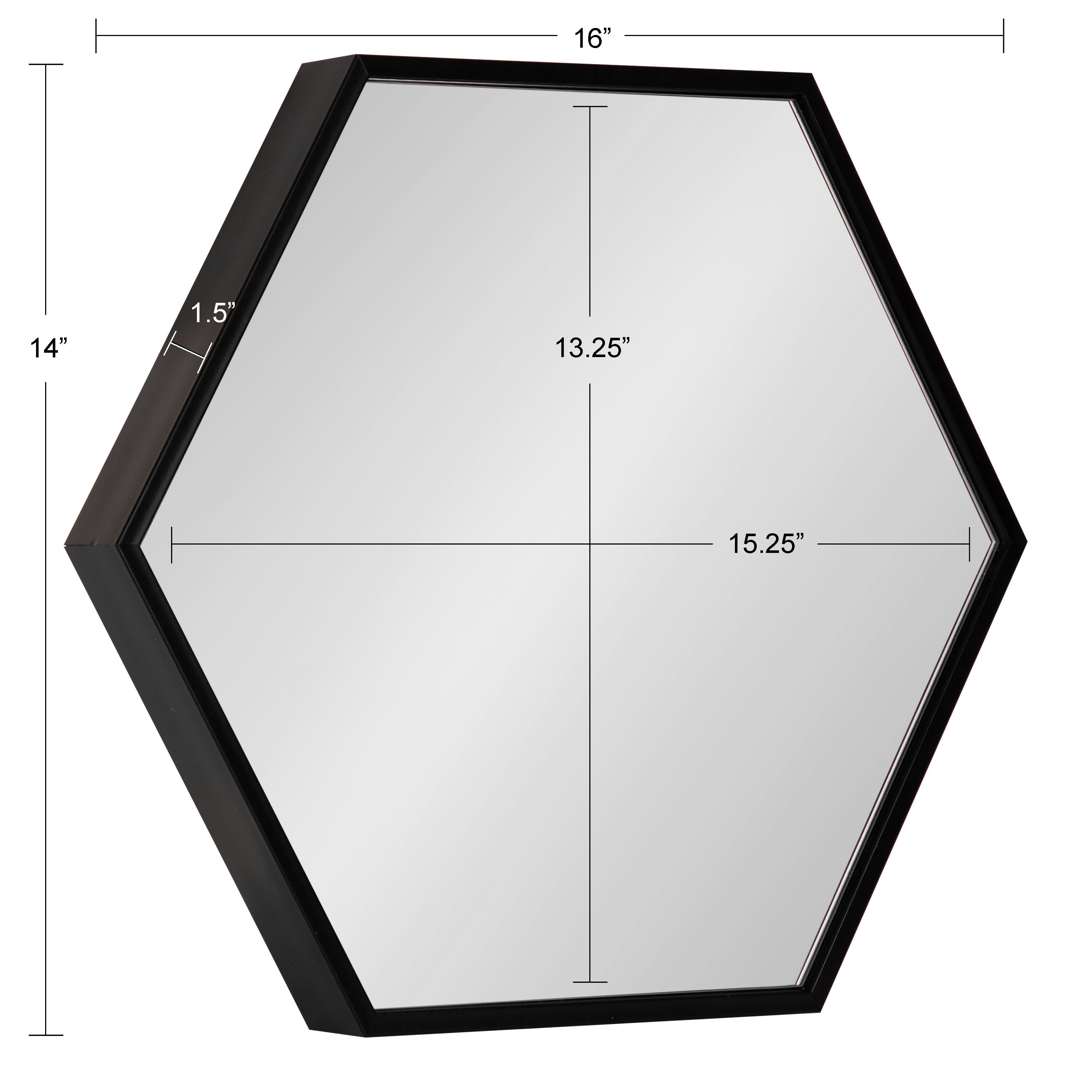 Rhodes Framed Hexagon Wall Mirror Set