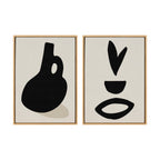 Sylvie Black Vase and Fly Away Framed Canvas by Rocket Jack