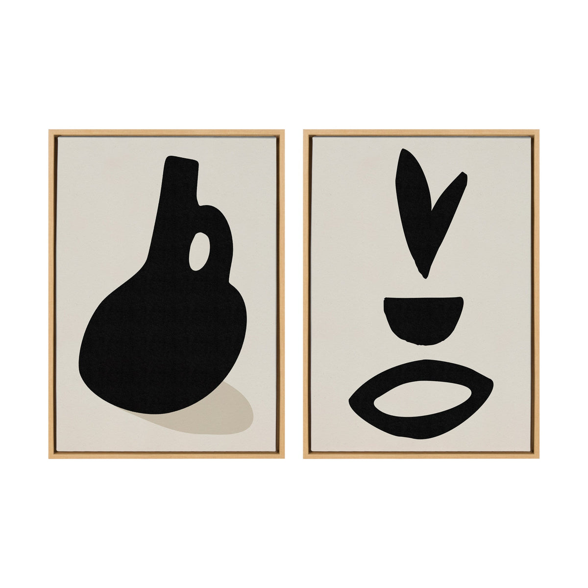 Sylvie Black Vase and Fly Away Framed Canvas by Rocket Jack