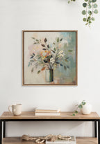 Sylvie Traditional Boho Floral Botanical I Framed Canvas by The Creative Bunch Studio