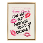Sylvie Another Round Guest Check Framed Canvas by Alli Standefer