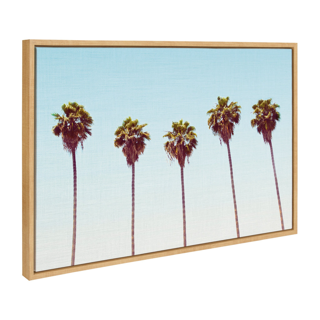 Sylvie Five Palms Framed Canvas by Simon Te