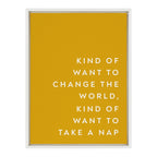 Sylvie Change the World Nap Framed Canvas by Apricot and Birch