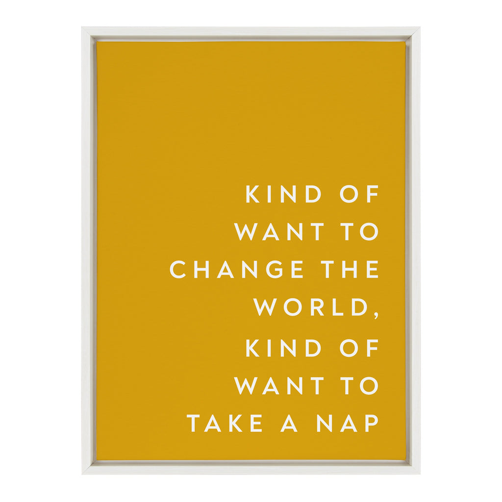 Sylvie Change the World Nap Framed Canvas by Apricot and Birch