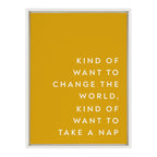 Sylvie Change the World Nap Framed Canvas by Apricot and Birch