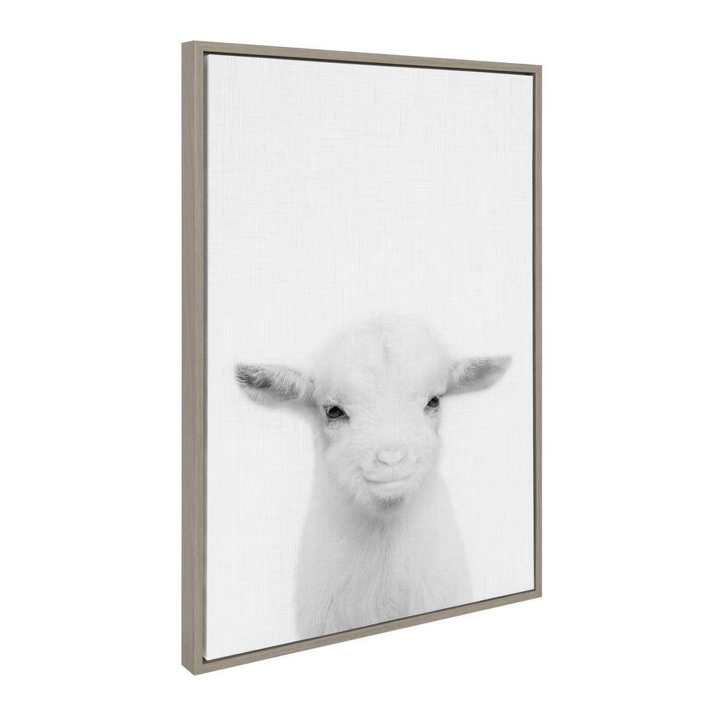 Sylvie Baby Goat Framed Canvas by Simon Te Tai
