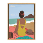 Sylvie Beach Solo Framed Canvas by Queenbe Monyei
