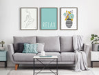 Sylvie Relax in Pale Teal Framed Canvas by Apricot and Birch