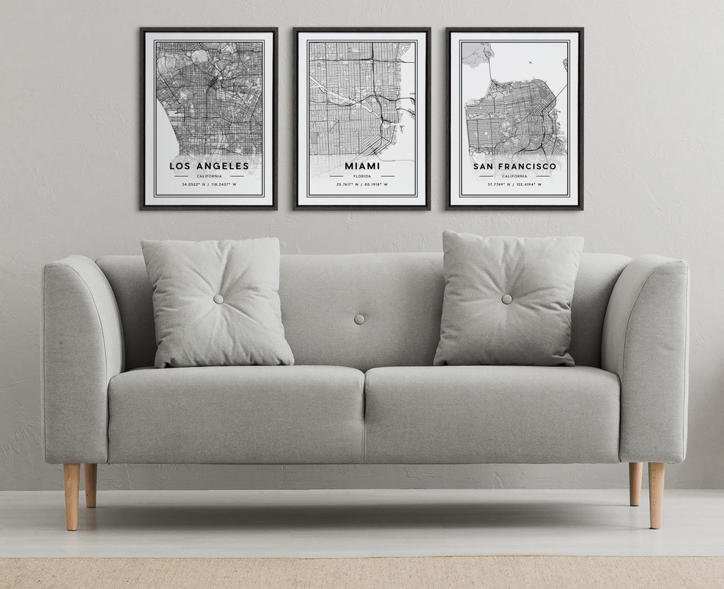 Sylvie Los Angeles Modern Map Framed Canvas by Jake Goossen