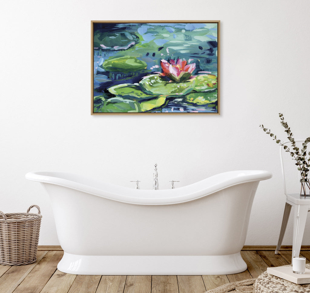 Sylvie Lily Pad By The Shore Framed Canvas by Rachel Christopoulos