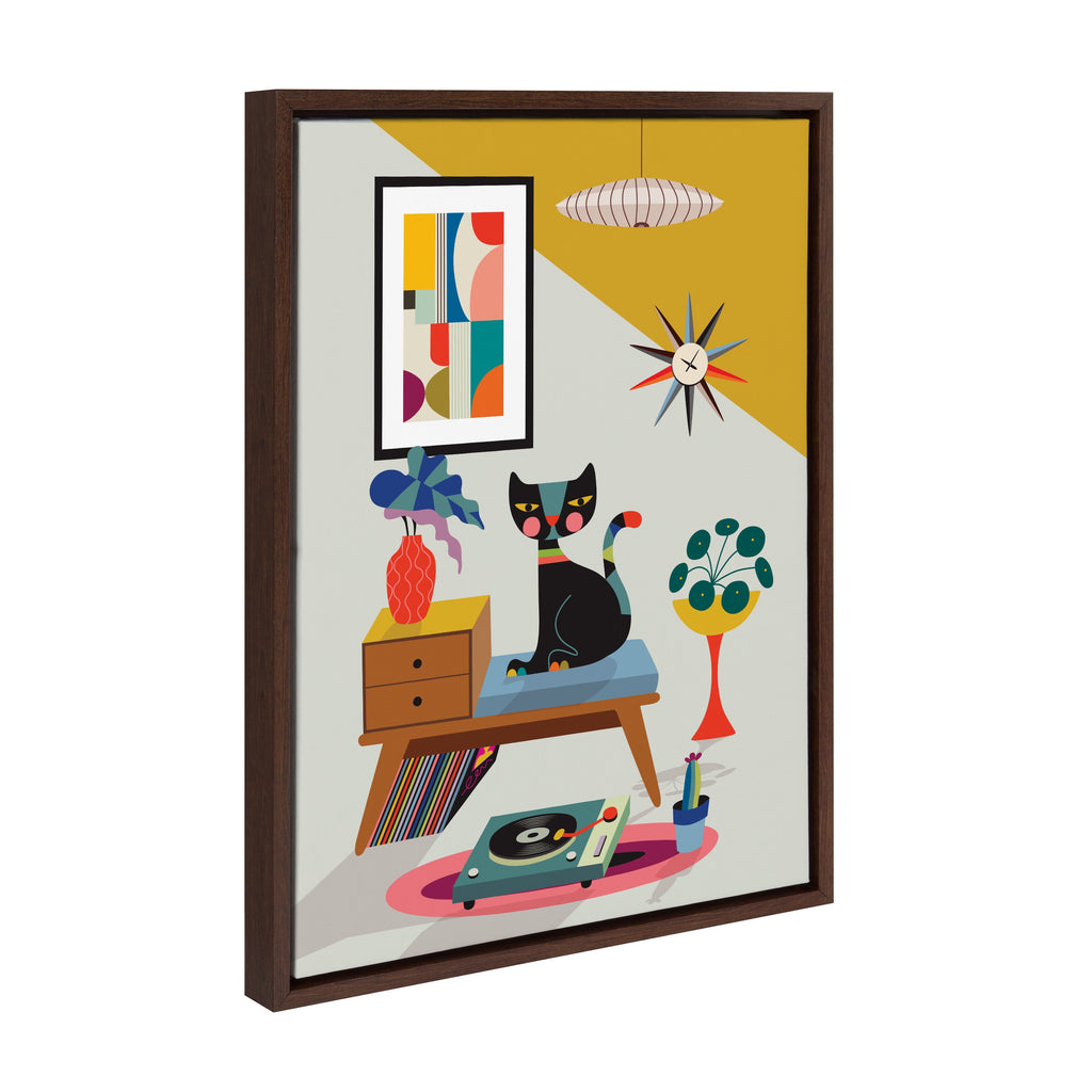 Sylvie Record Player Framed Canvas by Rachel Lee of My Dream Wall