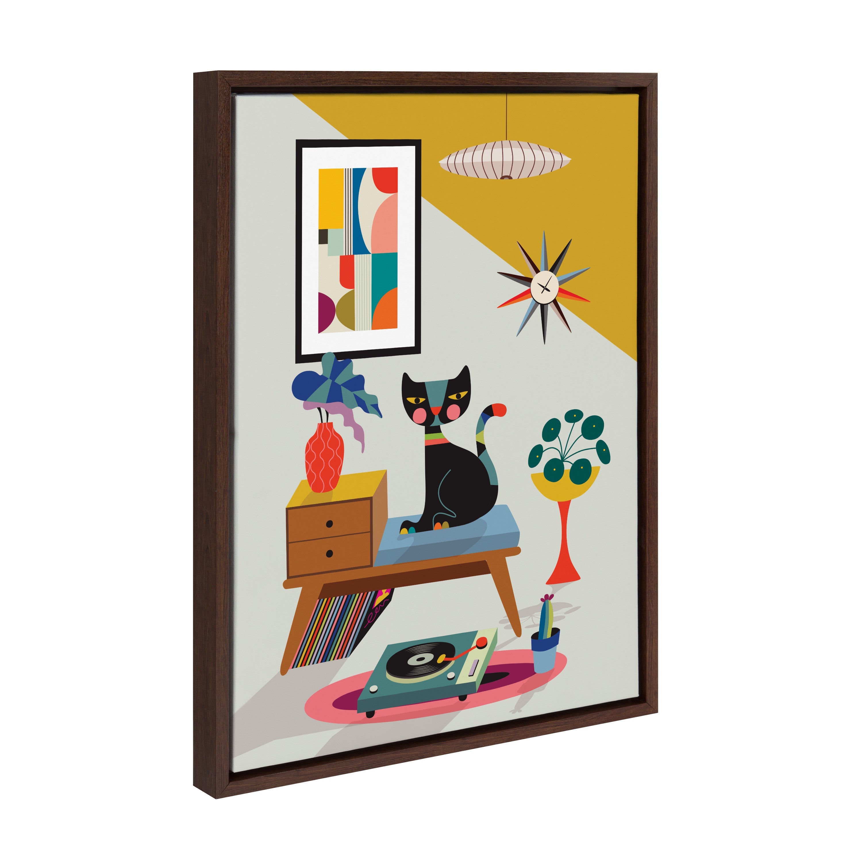 Sylvie Record Player Framed Canvas by Rachel Lee of My Dream Wall