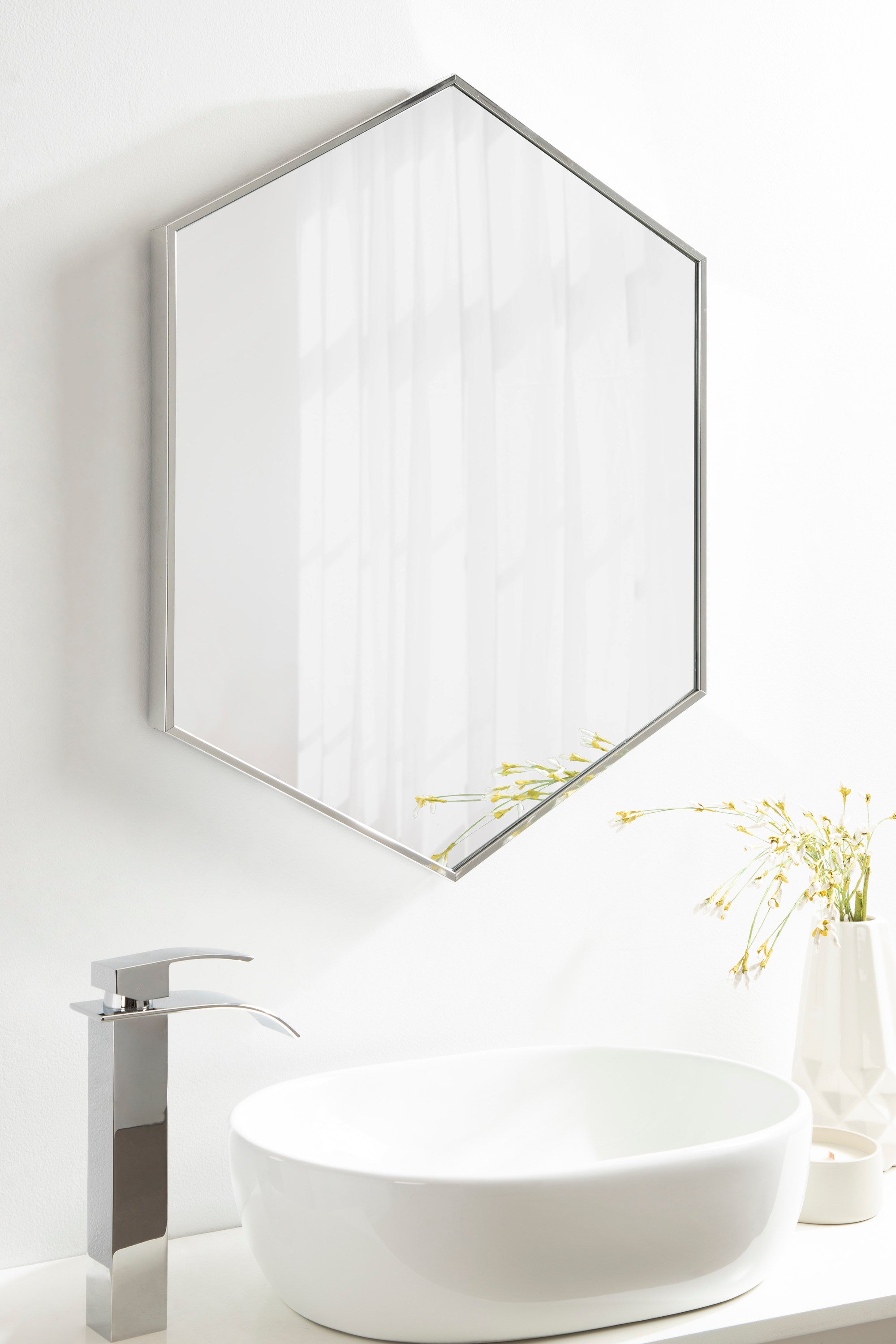 Rhodes Framed Hexagon Wall Mirror
