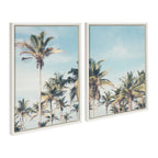 Sylvie Coastal Coconut Palm Tree Beach Framed Canvas Set by The Creative Bunch Studio