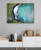 Sylvie Maui Black Sand Beach 1 Framed Canvas by Rachel Bolgov