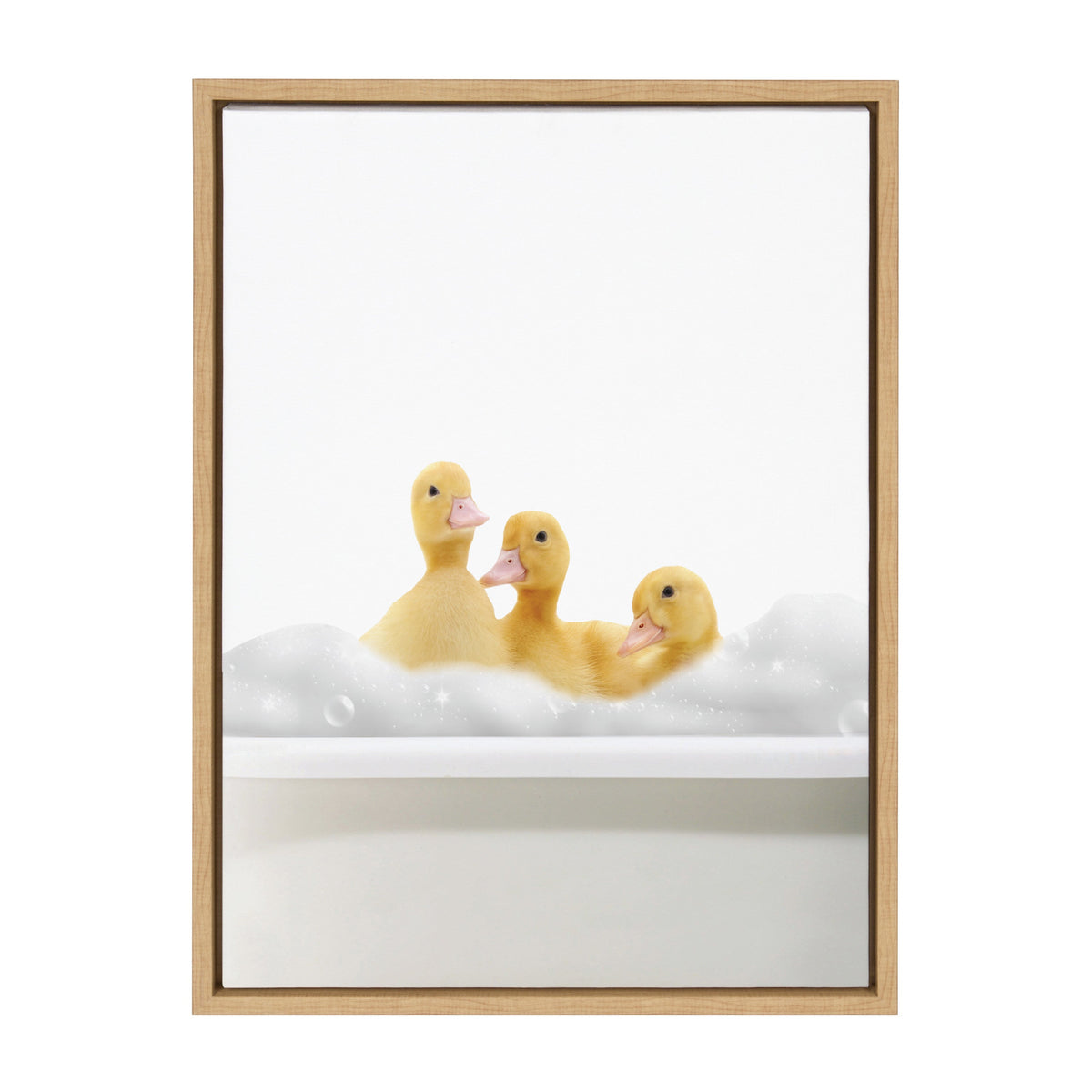 Sylvie Bathroom Bubble Bath 3 Ducks Framed Canvas by The Creative Bunch Studio
