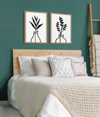 Sylvie Modern Botanical Vase Framed Canvas Set by The Creative Bunch Studio