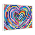 Sylvie Beaded EV Heart Burst 1 Framed Canvas by EttaVee