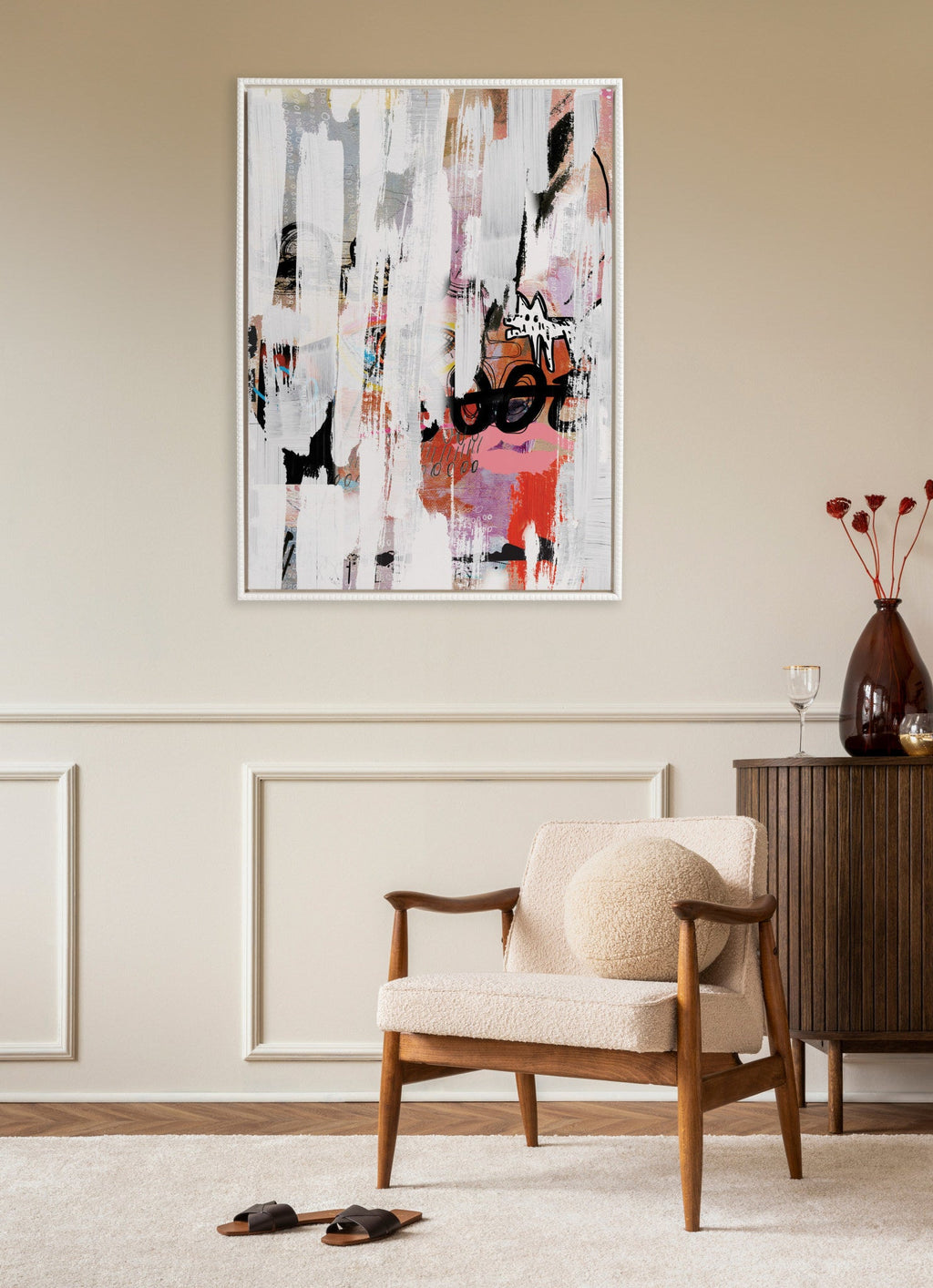 Sylvie Beaded Street Art Framed Canvas by Nikki Chu