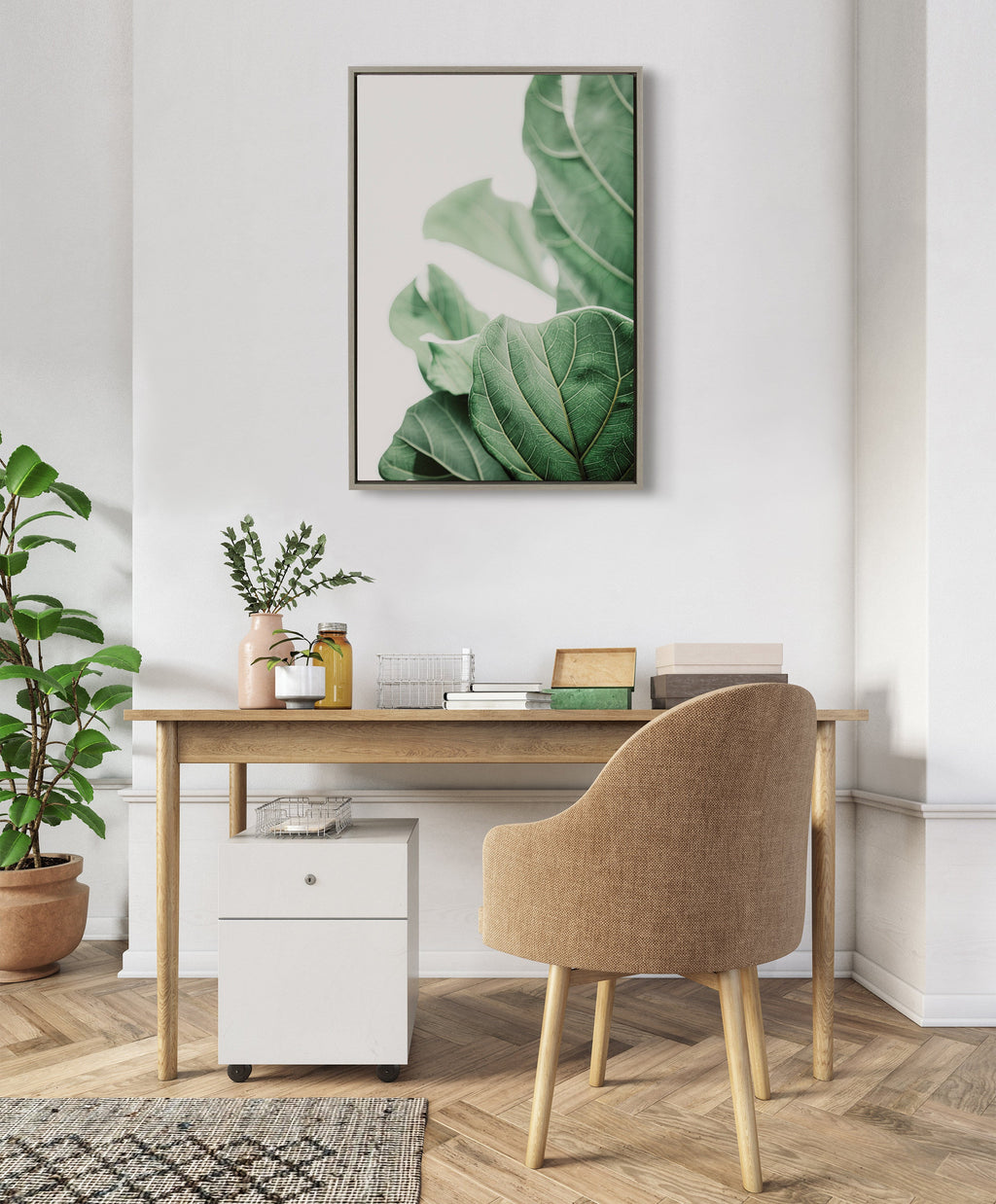 Sylvie Plant Study 7 Framed Canvas by Alicia Abla