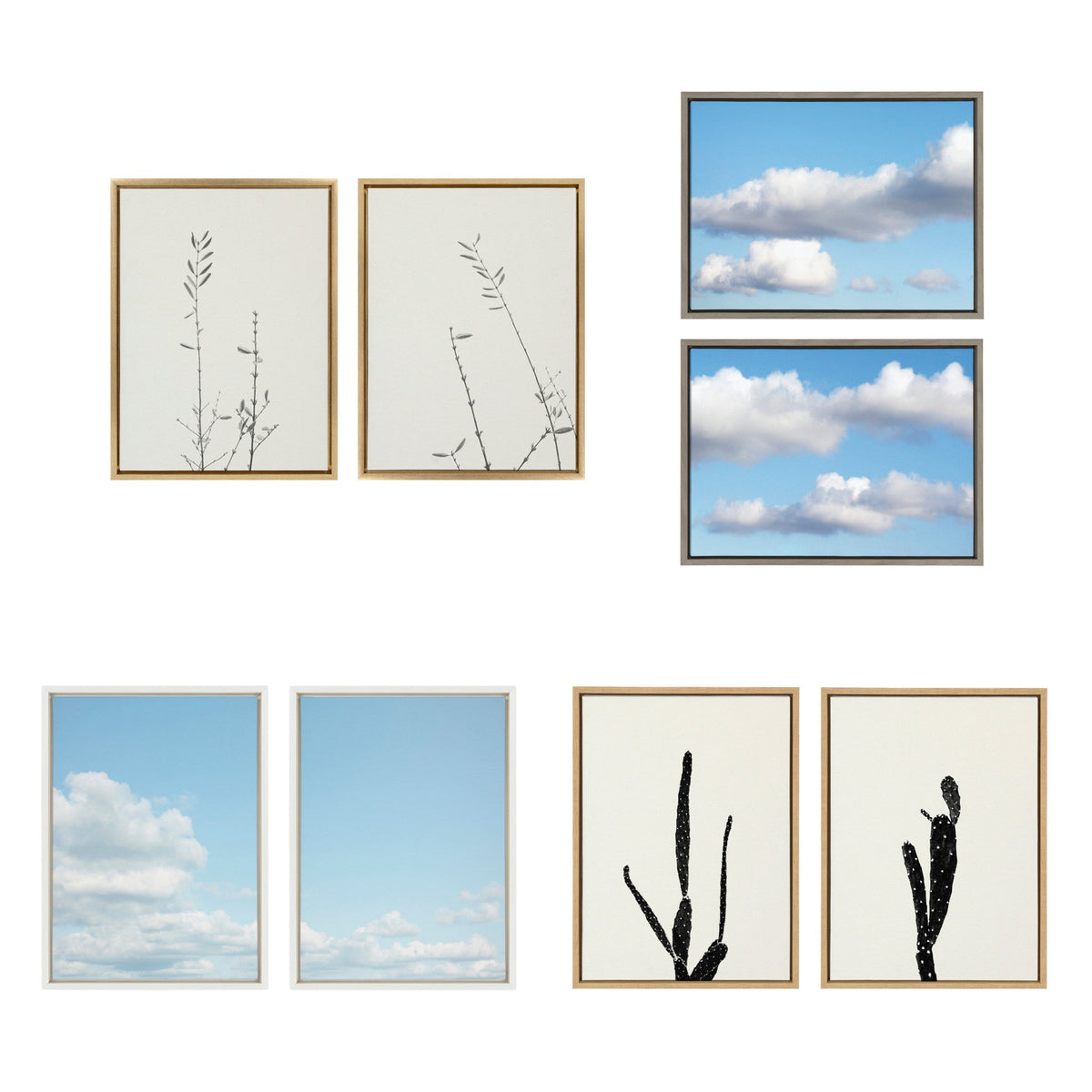 Sylvie Ocean Swim Left and Right Framed Canvas by Stephanie Klatt