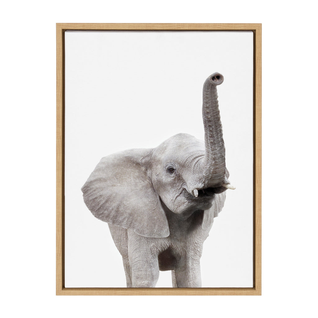 Sylvie Young Elephant Framed Canvas by Amy Peterson
