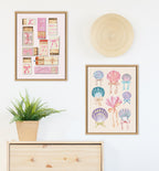 Sylvie Retro Matchboxes Bows Framed Canvas by Honey Island Studio