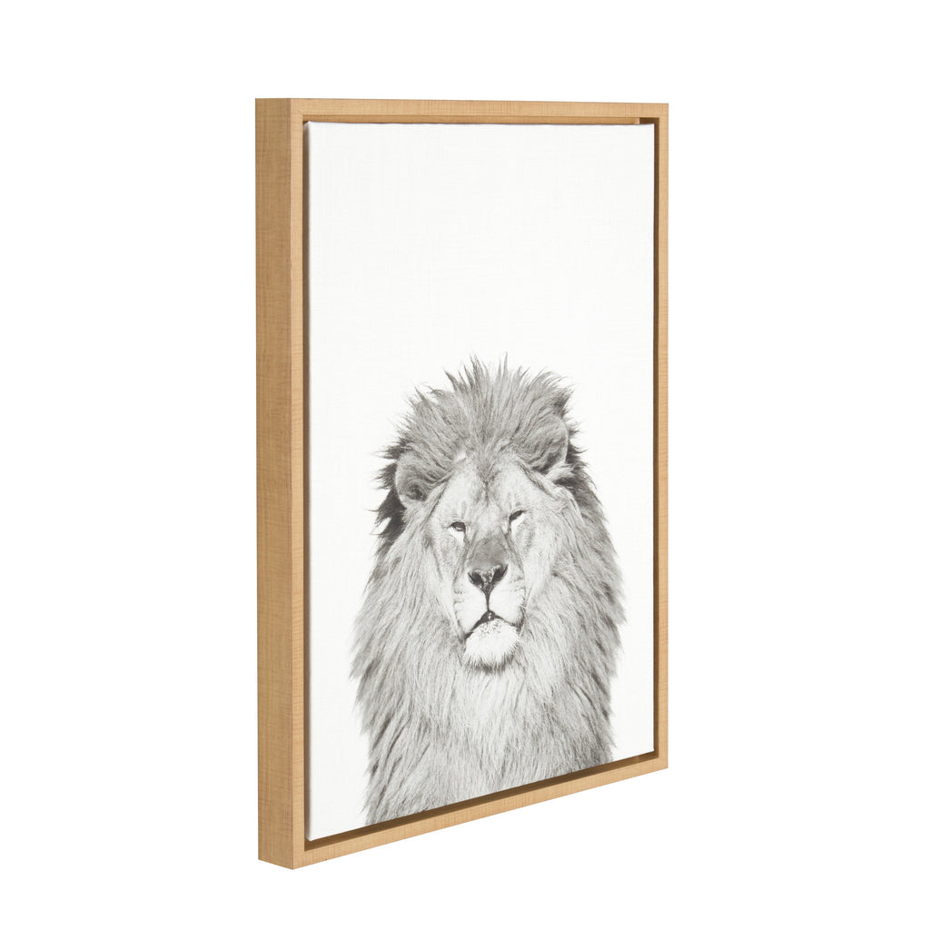 Sylvie Lion Framed Canvas by Simon Te Tai