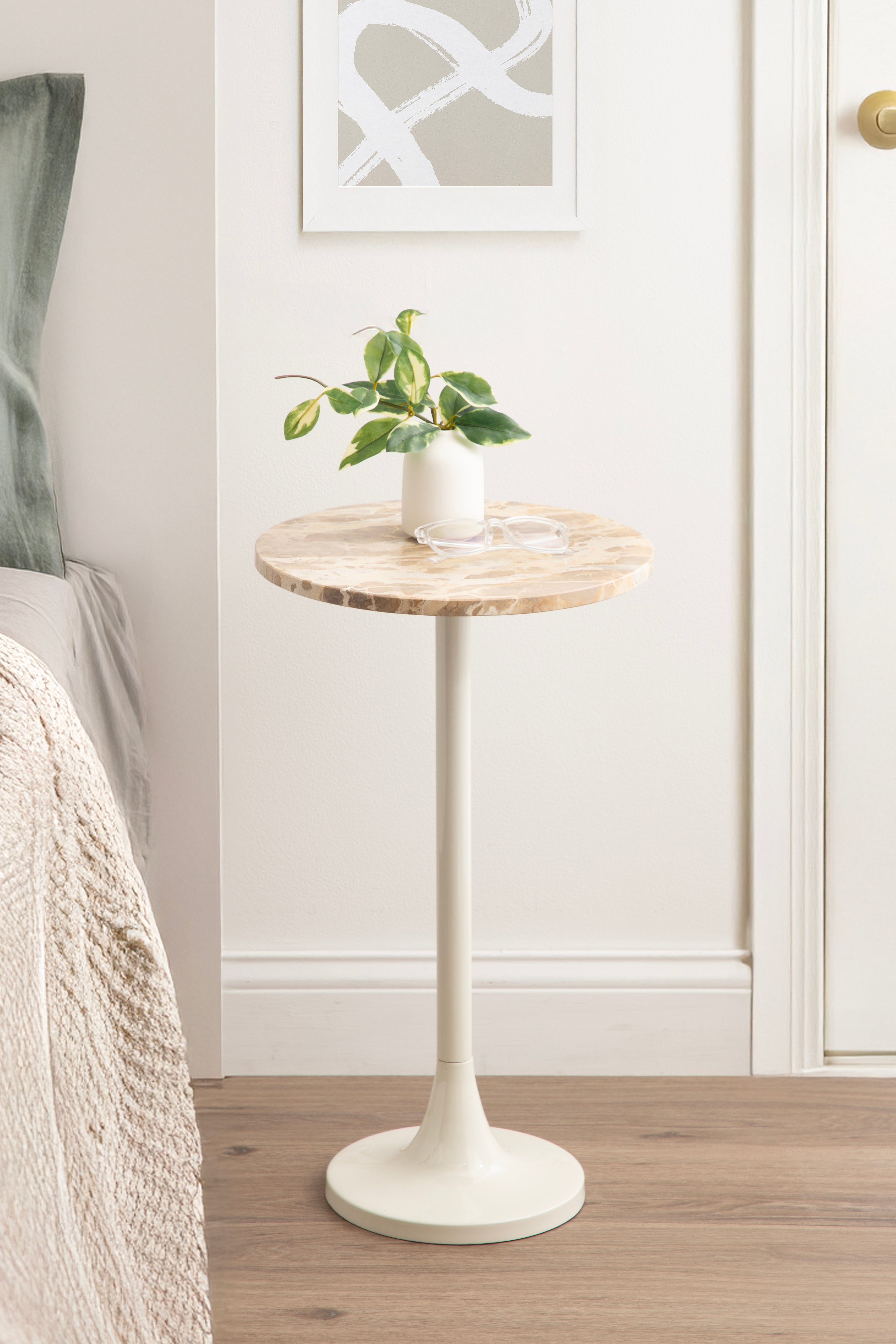 Baronet Round Marble and Metal Table