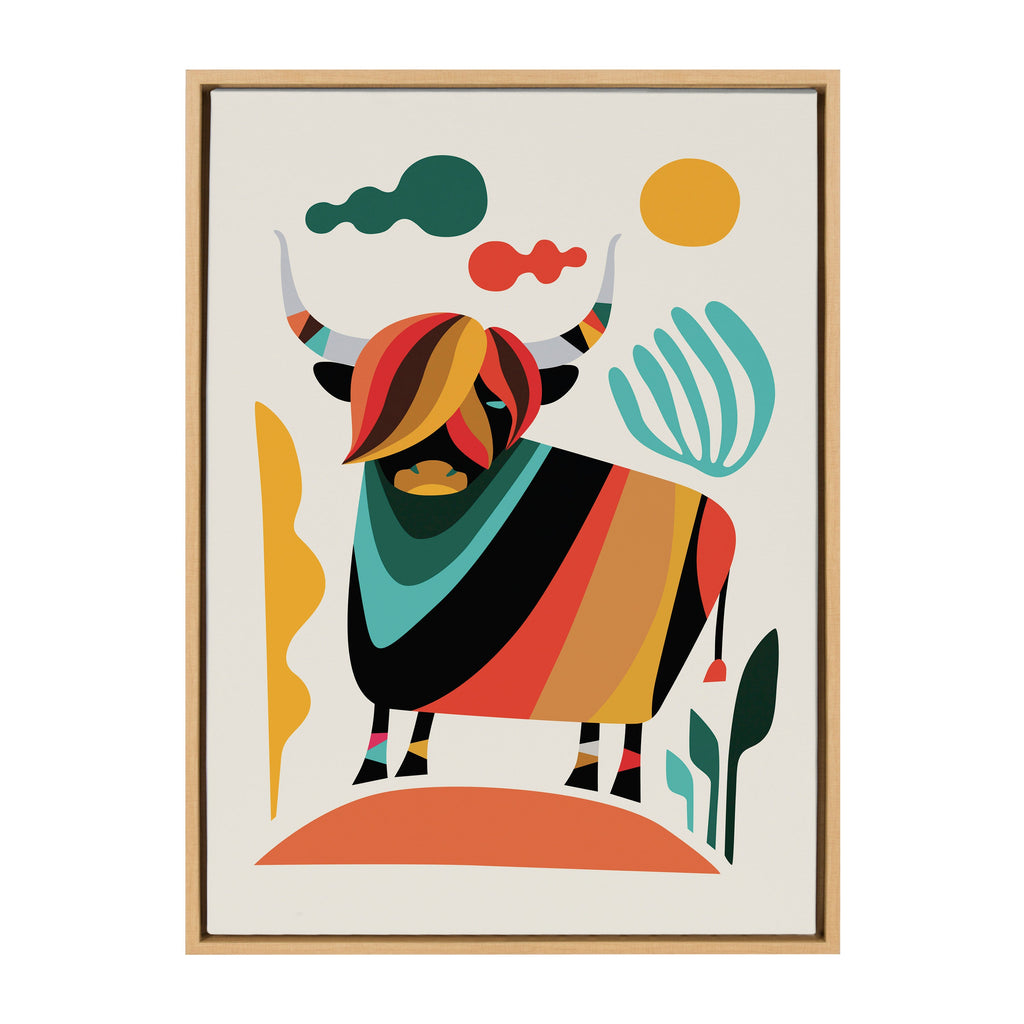 Sylvie Cow Framed Canvas by Rachel Lee of My Dream Wall