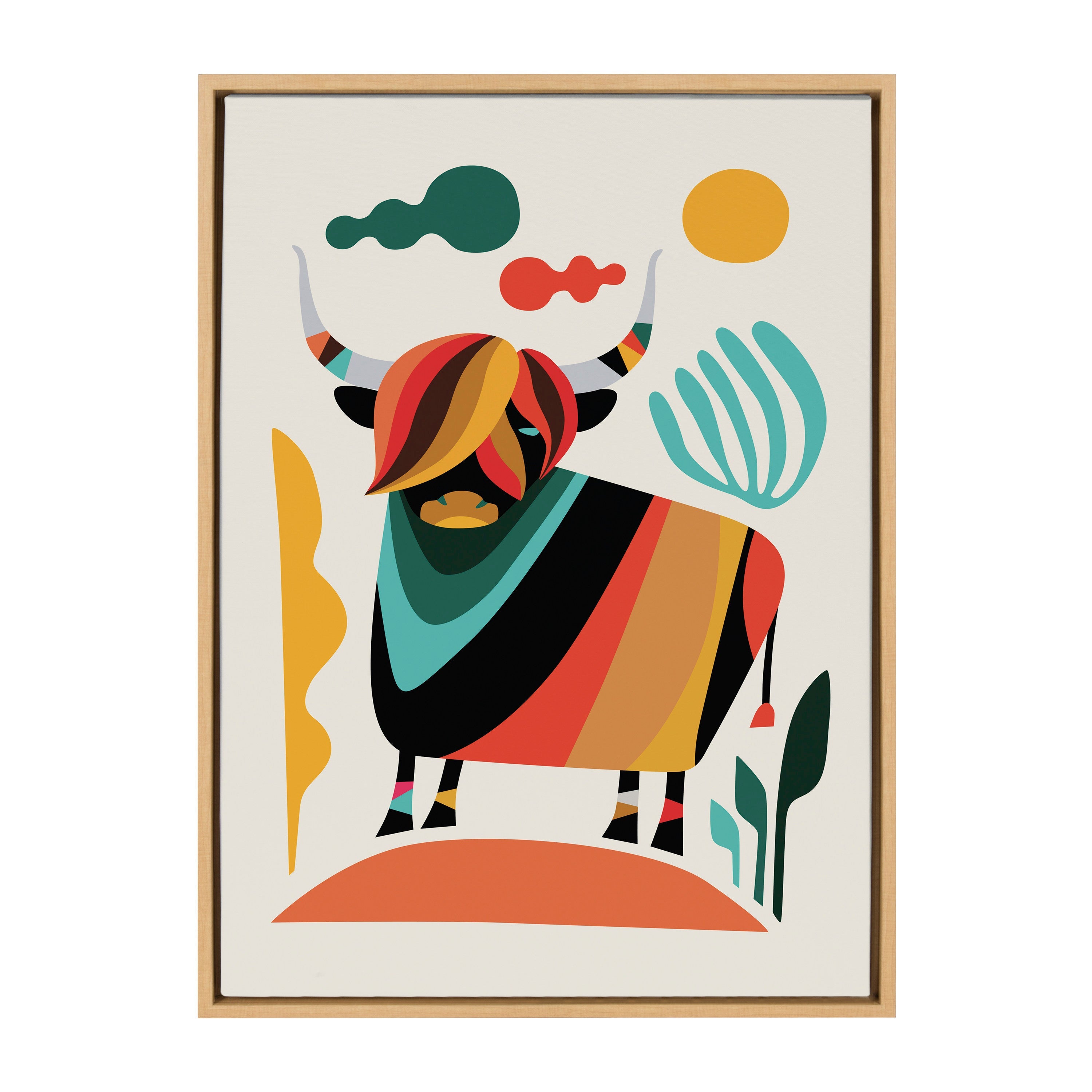 Sylvie Cow Framed Canvas by Rachel Lee of My Dream Wall
