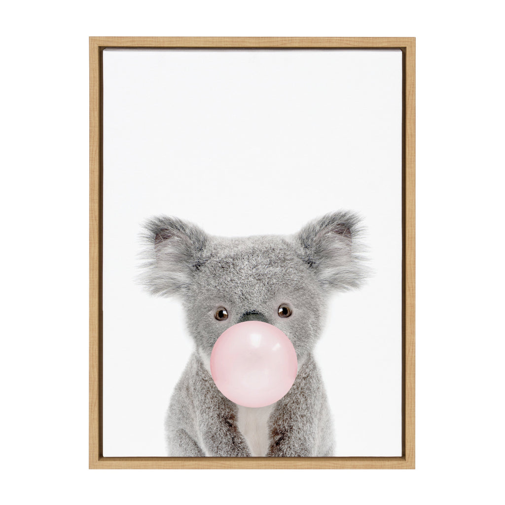 Sylvie Bubble Gum Koala Framed Canvas by Amy Peterson Art Studio
