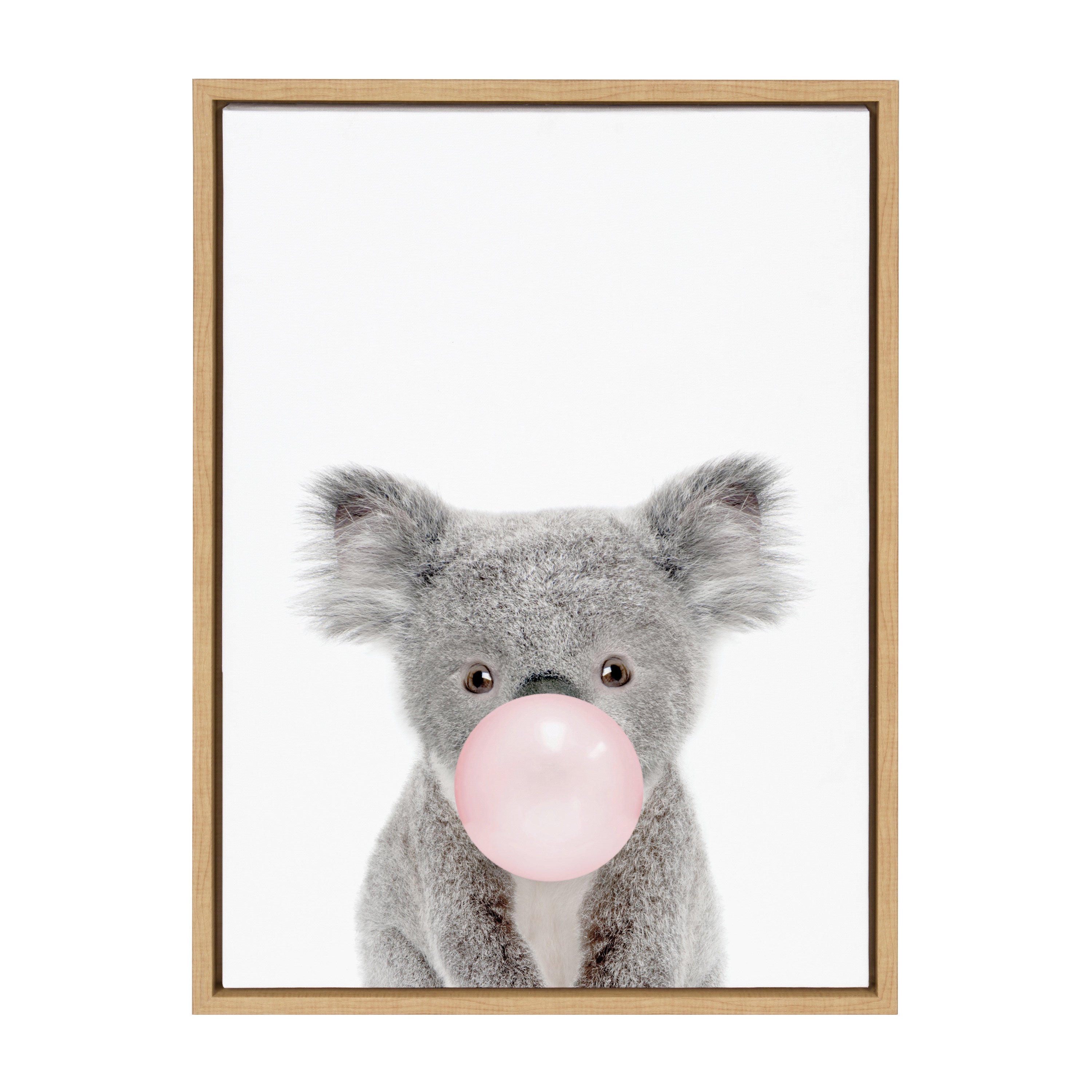 Sylvie Bubble Gum Koala Framed Canvas by Amy Peterson Art Studio