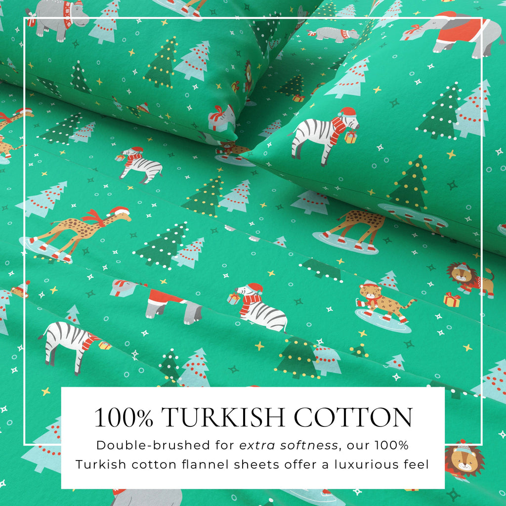Turkish Cotton Christmas Flannel Sheet - Whittaker Collection