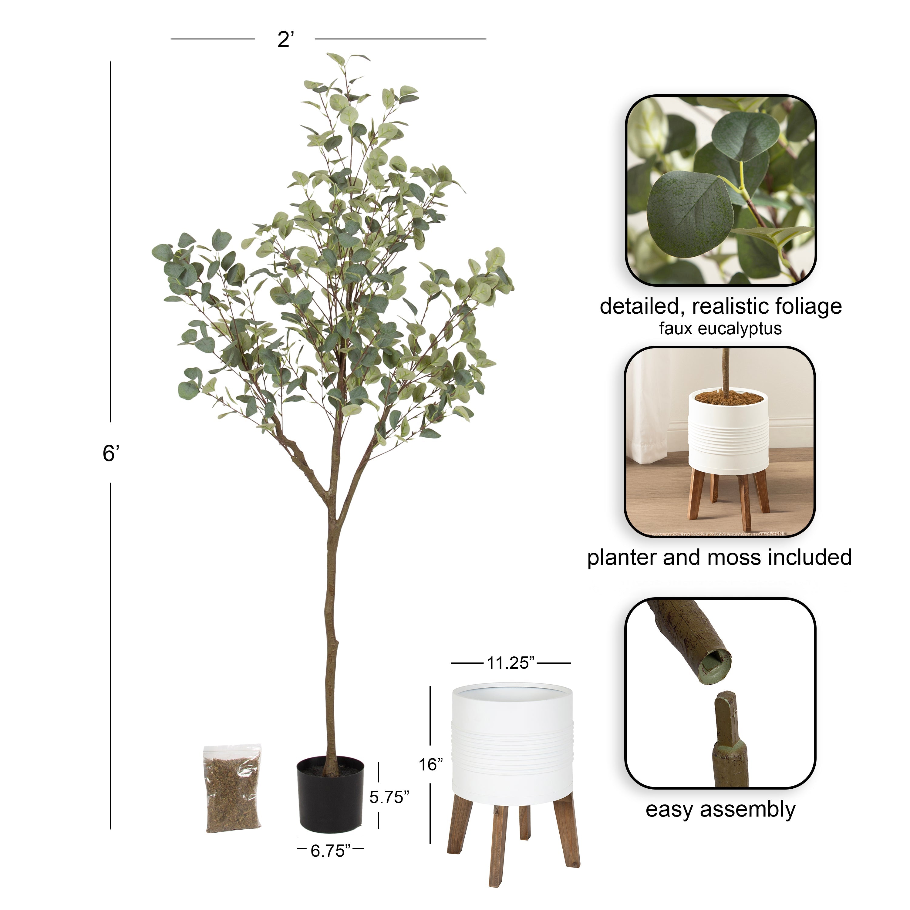 Eudora Faux Eucalyptus Tree