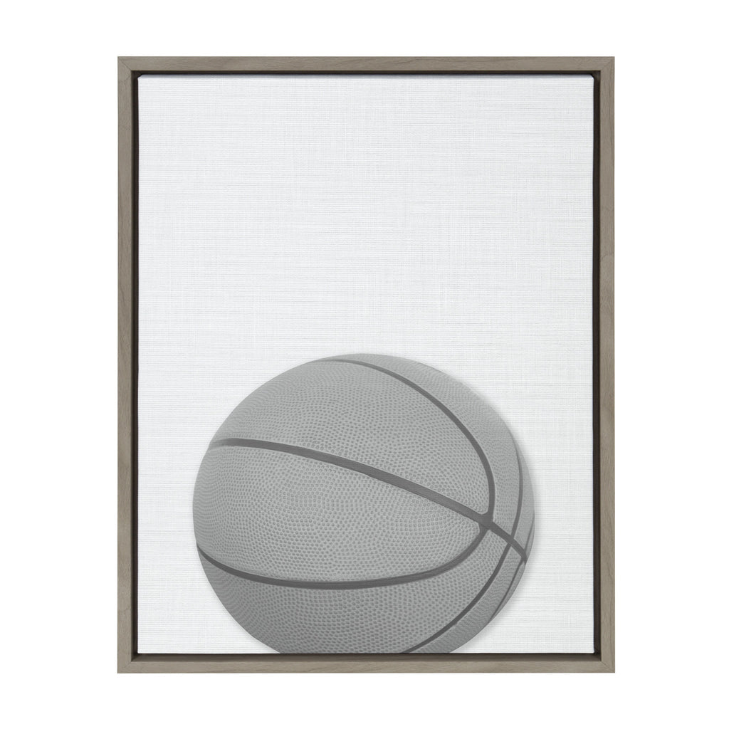 Sylvie Basketball Portrait Framed Canvas, Gray 18x24