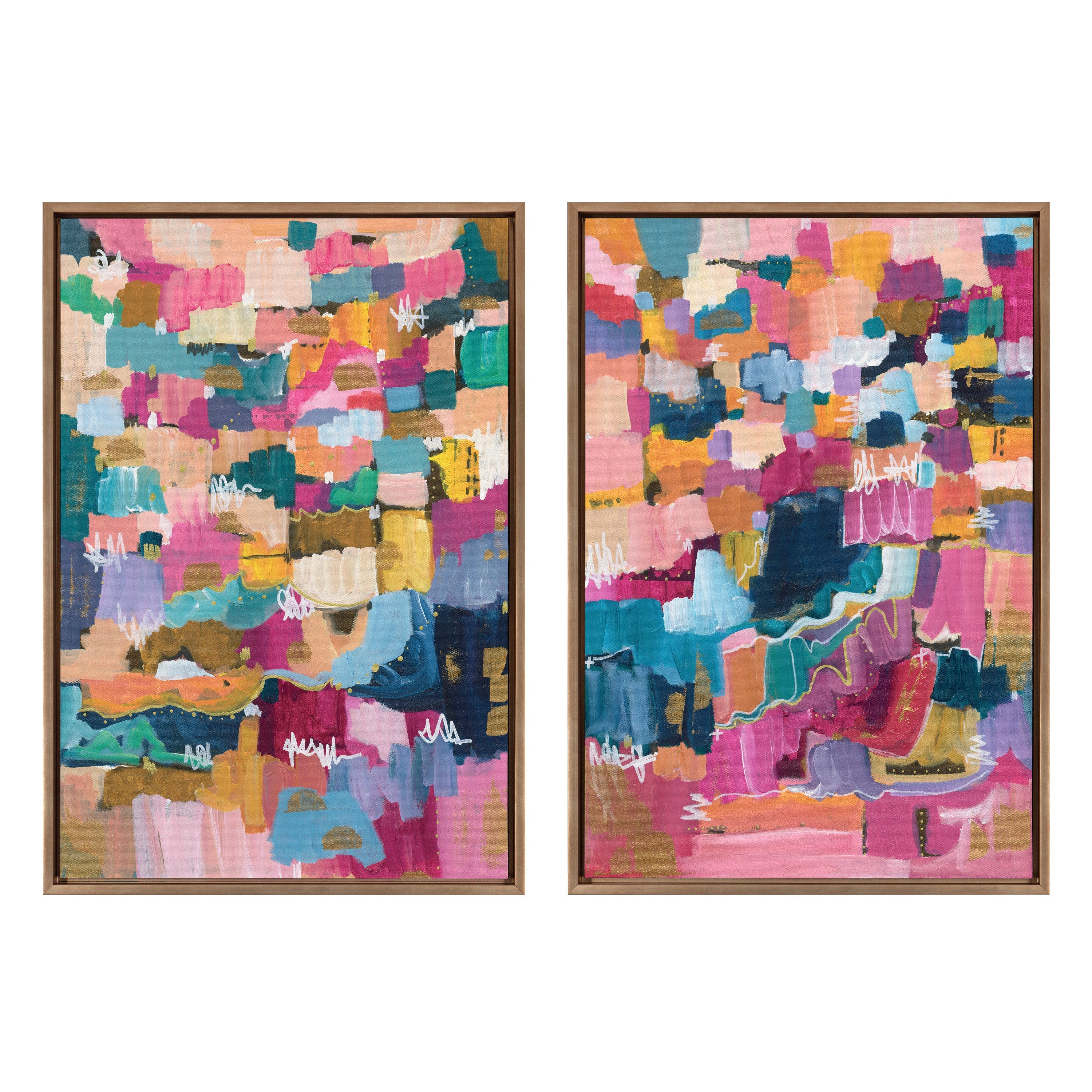 Sylvie Applause Framed Canvas Set by Leah Nadeau