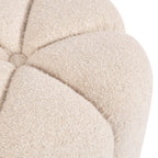 Lucida Round Tufted Ottoman Fabric and Wood
