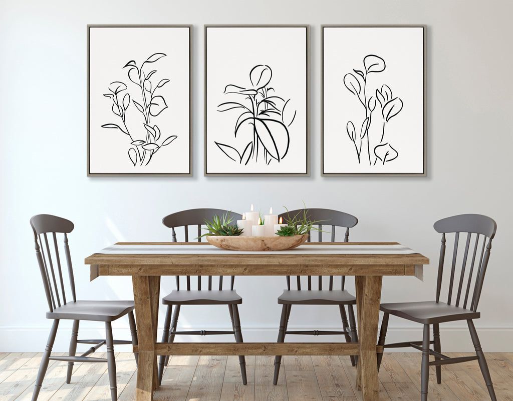 Sylvie Botanical Sketch Print No 1 Framed Canvas by The Creative Bunch Studio
