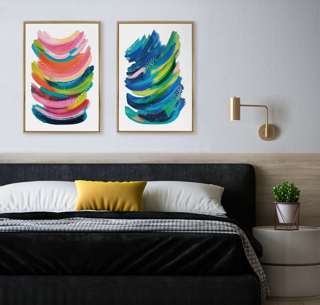Sylvie Bright Abstract Framed Canvas by Jessi Raulet of Ettavee