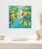 Sylvie Beaded Lemon Tree Framed Canvas by The Creative Bunch Studio