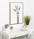 Sylvie Giraffe Framed Canvas by Simon Te of Tai Prints