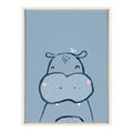 Sylvie Inky Hippo Framed Canvas by Lauradidthis