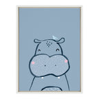 Sylvie Inky Hippo Framed Canvas by Lauradidthis