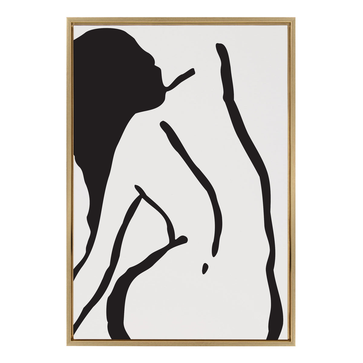 Sylvie Timeless Feminine Figural Drawing 2 Black and White Framed Canvas by The Creative Bunch Studio